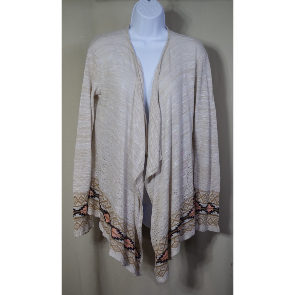 Say‎ What? Womens XL Waterfall Cardigan Southwestern Geometric Print Open Front